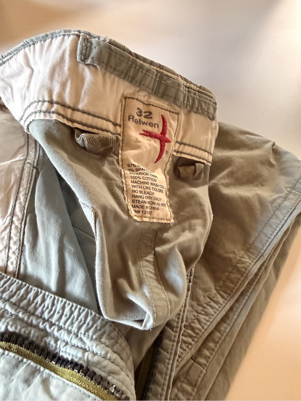 Relwen Men's Khaki Cotton Pants - 32